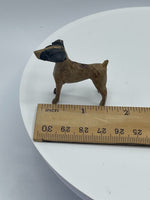 Vintage Wood Carved Fox Terrier Dog Early 20th Century Antique Figurine