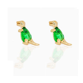 Green Dinosaur Rhinestones Mini Stud Earrings Monster Godzilla Kaiju Lovers Gift