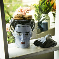 Bride Of Frankenstein Ceramic Cookie Jar Bust with Lid Frankenstein Tiki Statue