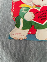 Vintage Elephant A-Meri-Card Valentines Day Card Early 1900's Die Cut Out