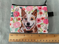 Women's Zippered Shepherd Flowers Wallet Cute Purse Dog Mom Fur Mom Gift