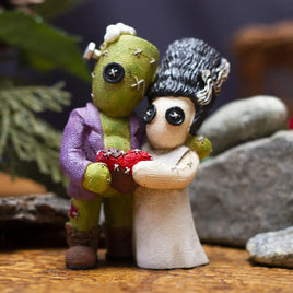 Frankenstein & Bride of Frankenstein Pinheads Immortal Love Resin Voodoo Statue