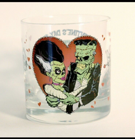 Frankenstein And Bride Valentines Horror Rock Glass The Monster Club  2023 New