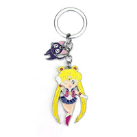 Sailor Moon and Luna the Cat Metal Keychain Anime Lovers Gift bang Clip Charm