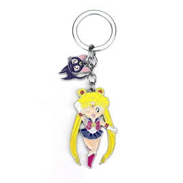 Sailor Moon and Luna the Cat Metal Keychain Anime Lovers Gift bang Clip Charm