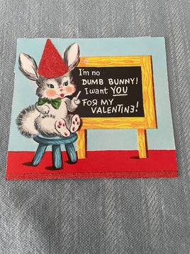 Vintage Dumb Bunny Dunce Rabbit Valentines Day Early 1900's Die Cut Out