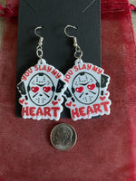 Custom Horror Heart Earrings Jason Vorhees Friday the 13th