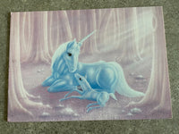 Rare Vintage 1980's Argus Aardvark Art Andy Mack Postcard Unicorn Fantasy Card