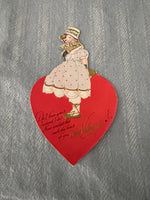 Vintage Victorian Girl Valentines Day Card Early 1900's Post Card Embossed