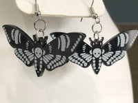 Silence of the Lambs Deaths Head Moth Dangle Earrings