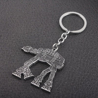 Star Wars AT-AT Silver Metal Keychain Sci Fi Fan Gift Bag Clip Ornament