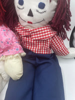 Raggedy Ann and Raggedy Andy Soft Plush Large Dolls 24” Tall 2 Feet Tall