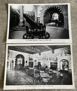 Vintage Real Photo Postcards Bussaco Portugal Palace Hotel Cards