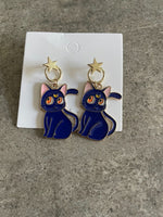 Sailor Moon Cartoon Luna Anime Cat Earrings