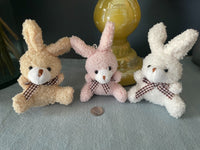 Mini Bunny Rabbit Plush Keychain Set of 3 Valentines Day Easter Kawaii Gift