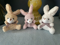 Mini Bunny Rabbit Plush Keychain Set of 3 Valentines Day Easter Kawaii Gift