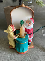 Vintage Hallmark Keepsake Christmas Ornament Santa Claus Lighted Show Tell 1998