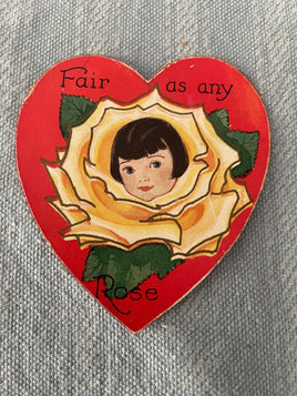 Vintage Fair as any Rose Carrington Valentines Day Card Early 1900's Unused