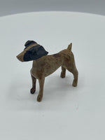 Vintage Wood Carved Fox Terrier Dog Early 20th Century Antique Figurine