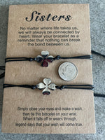 Sisters Four Leaf Clover Irish Charm Friendship Bracelet St. Patrick's Day