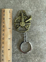 Star Wars Millennium Falcon Bronze Bottle Opener Metal Keychain Sci Fi Fan Gift