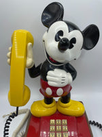 Disney Mickey Mouse Figure Phone Vintage 1976 Push Button Landline Telephone