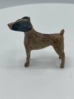 Vintage Wood Carved Fox Terrier Dog Early 20th Century Antique Figurine