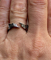 Adjustable Angel Wings Feathers Metal Ring