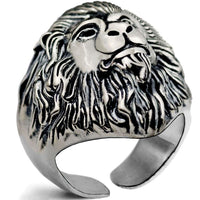 Adjustable Lion Head Ring Motorcycle Lovers Heavy Metal Music Gift