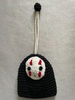 Spirited Away No Face Kaonashi Crocheted Keychain Hidden Pouch Hayao Miyazaki