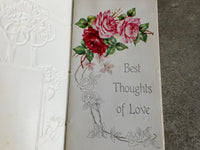 Vintage 1900's Valentines Day Card Best Thoughts of Love Poem Book Unused