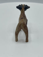 Vintage Wood Carved Fox Terrier Dog Early 20th Century Antique Figurine