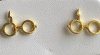 Earring Potter Gold Colored Stud Earrings Lighting Bolt Glasses Movie Gift