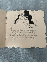 Vintage Mini Carrington Paper Valentines Day Card Early 1900's Little Girl & Boy