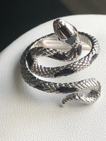 Adjustable Black Rhinestone Snake Ring