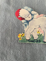 Vintage Shake of a Lambs Tail Valentines Day Card Early 1900's Die Cut Out