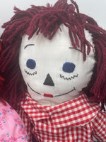 Raggedy Ann and Raggedy Andy Soft Plush Large Dolls 24” Tall 2 Feet Tall