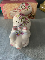 Rare Vintage Avon "Pampered Piglet" Ceramic Pomander New Unused Pig