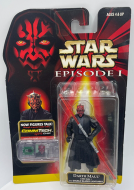 Rare Star Wars Darth Maul Action Figure Episode 1 Face Paint Variant .00 Card